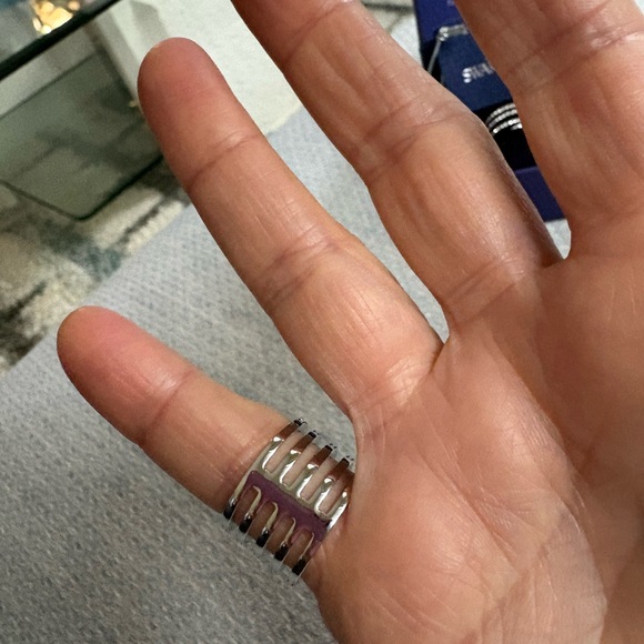 Swarovski Silver Multi-Row Crystal Stackable Ring - Picture 3 of 5